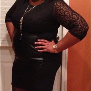 Leather and Lace LBD (Plus Size)